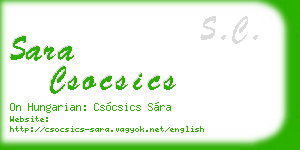 sara csocsics business card